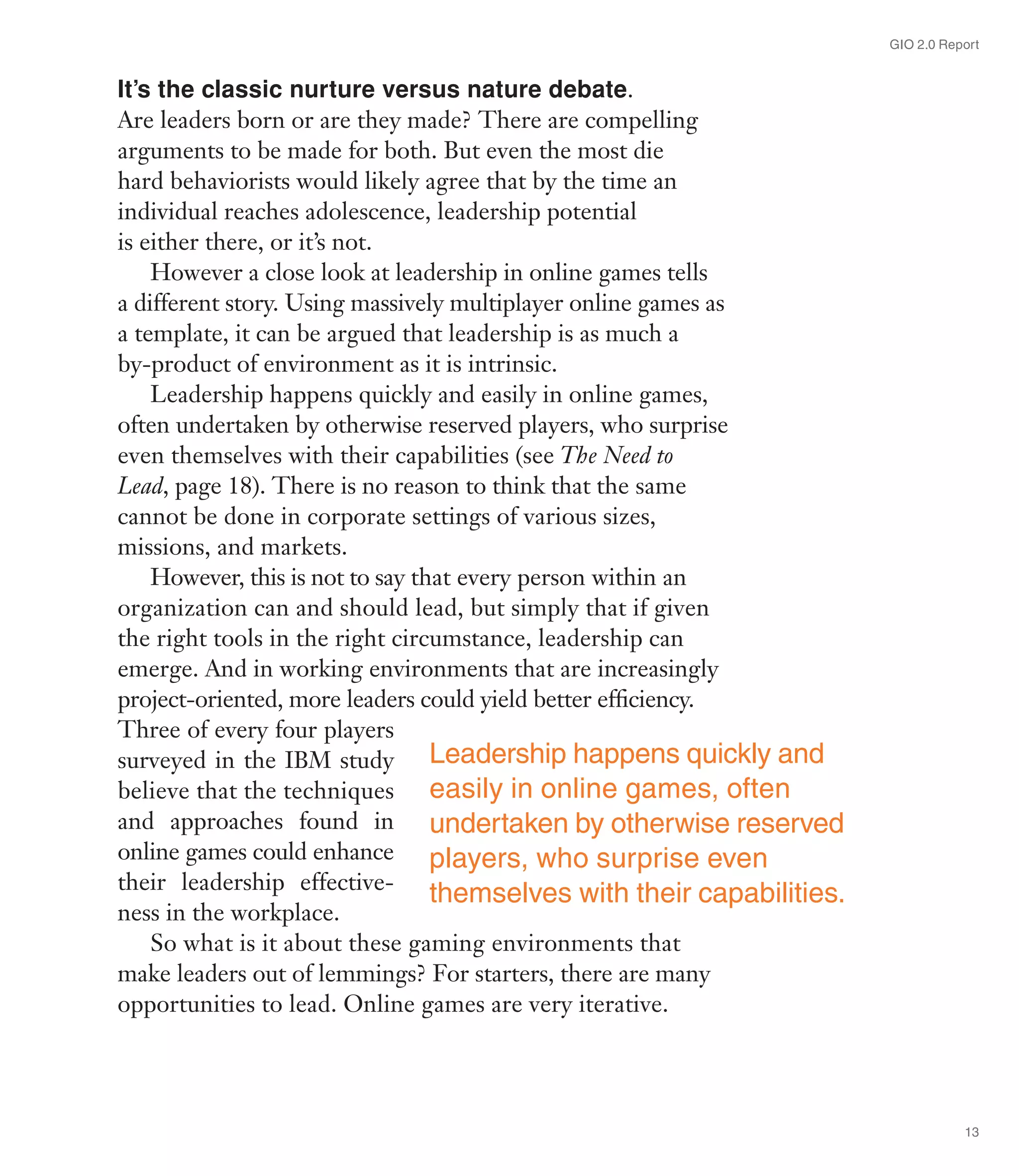 Ibm Gio Gaming Report