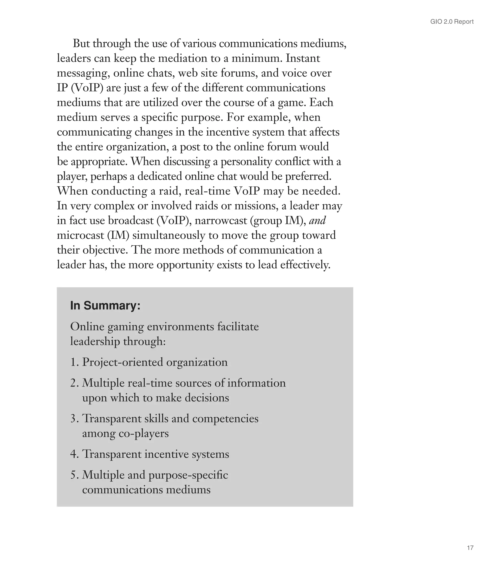 Ibm Gio Gaming Report