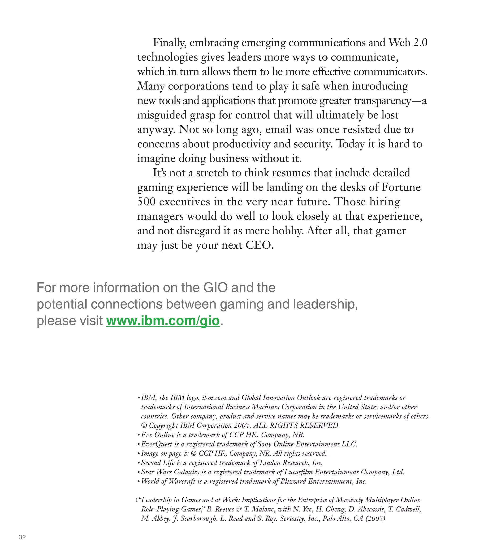 Ibm Gio Gaming Report