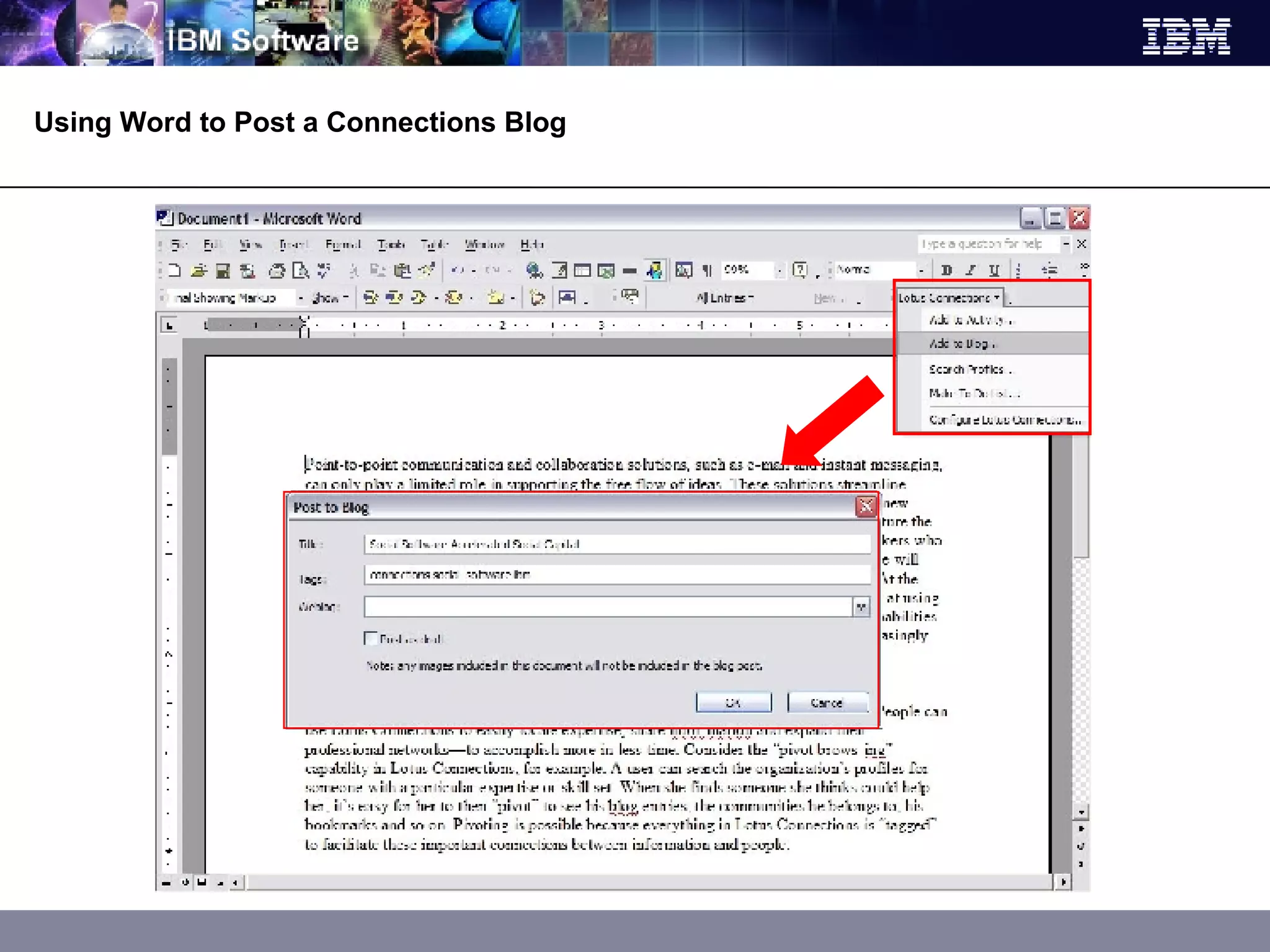 Using Word to Post a Connections Blog 