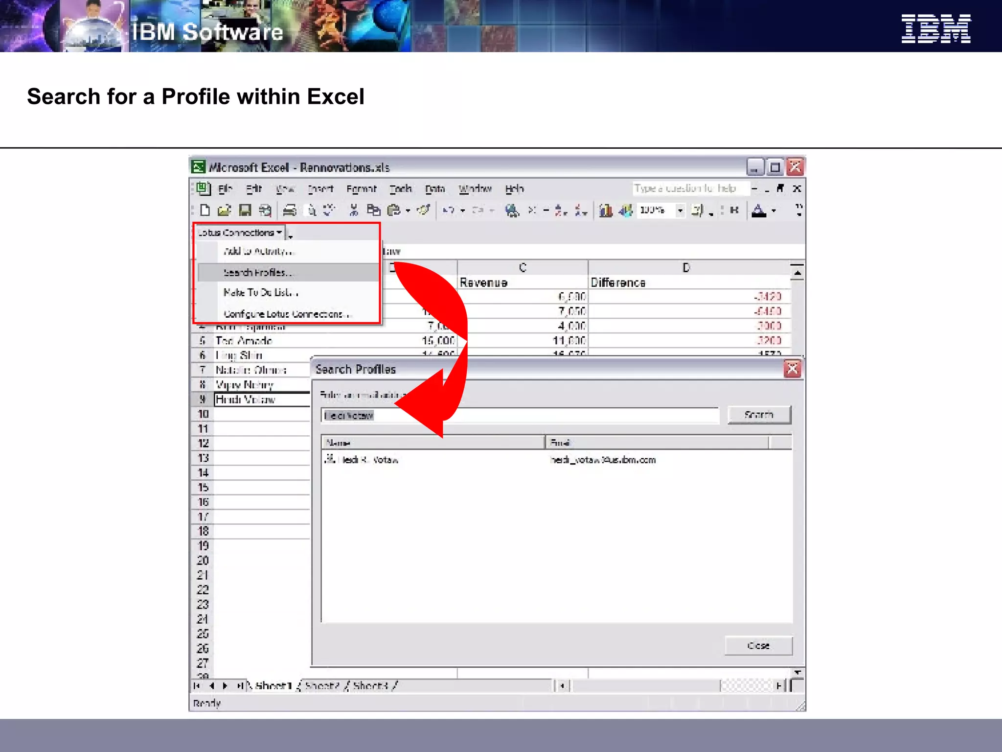 Search for a Profile within Excel 