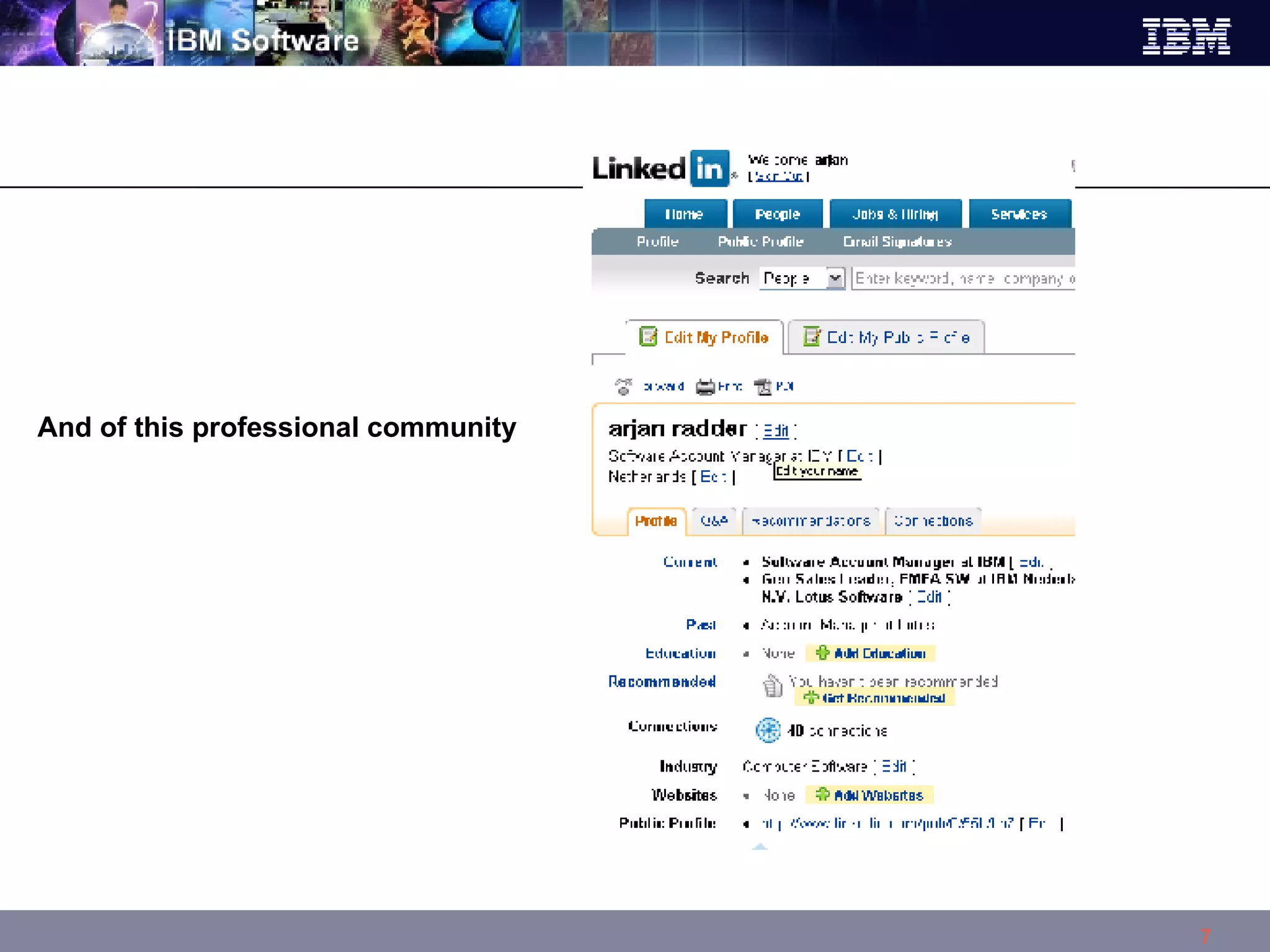 And of this professional community  