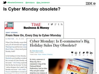 © 2013 IBM Corporation© 2013 IBM Corporation© 2013 IBM Corporation
12
Is Cyber Monday obsolete?
#SmarterCommerce @smulpuru @jay_henderson
 