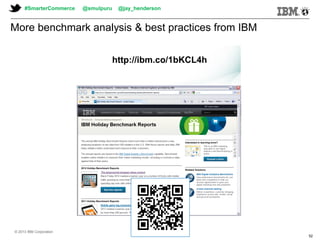 © 2013 IBM Corporation© 2013 IBM Corporation
#SmarterCommerce @smulpuru @jay_henderson
© 2013 IBM Corporation
52
http://ibm.co/1bKCL4h
More benchmark analysis & best practices from IBM
 