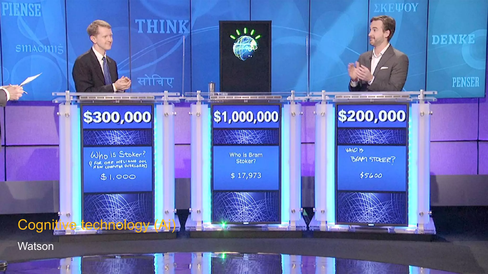 Cognitive technology (Ai)
Watson
 