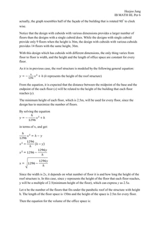 IB math HL IA modeling a functional building | PDF