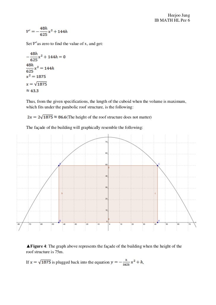 IB math HL IA modeling a functional building