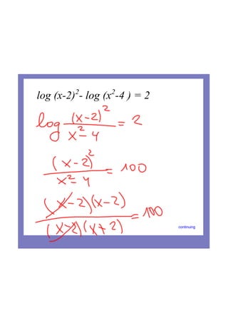 Ib maths sl logarithmic equations | PDF