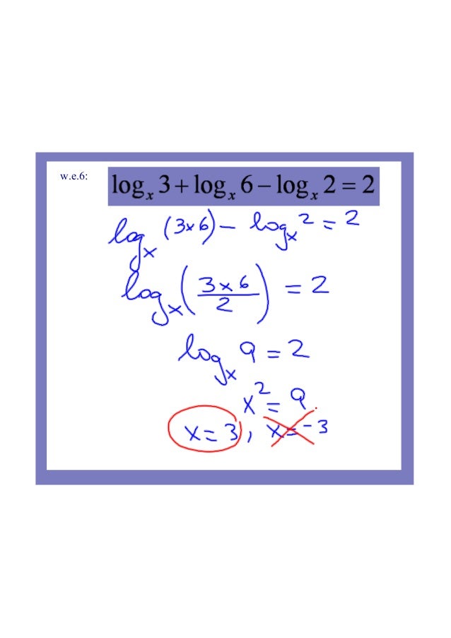 Ib maths sl logarithmic equations