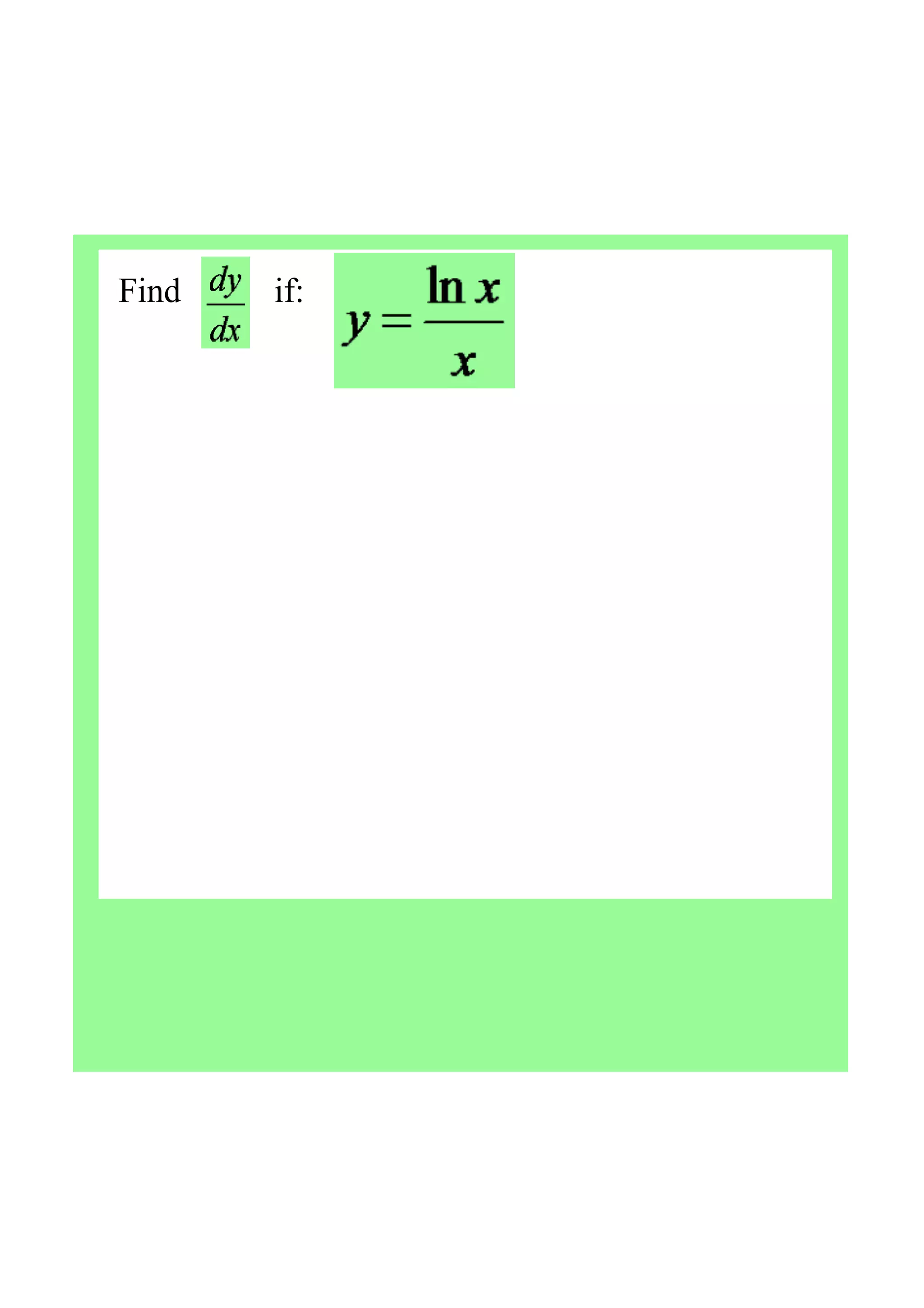 Find           if:
 