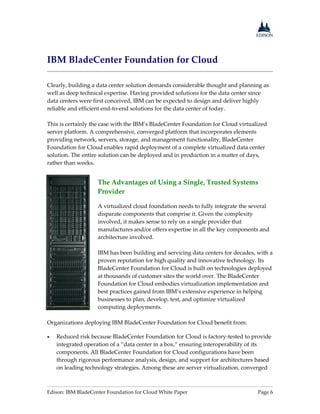 IBM BCFC White Paper - Why Choose IBM BladeCenter Foundation for Cloud