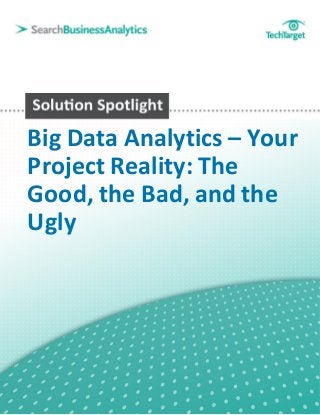 Big Data Analytics – Your
Project Reality: The
Good, the Bad, and the
Ugly
 