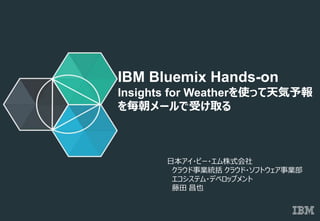 Ibm Bluemix Handson The Weather Company Api Ibm Bluemix Handson The Weather Company Api