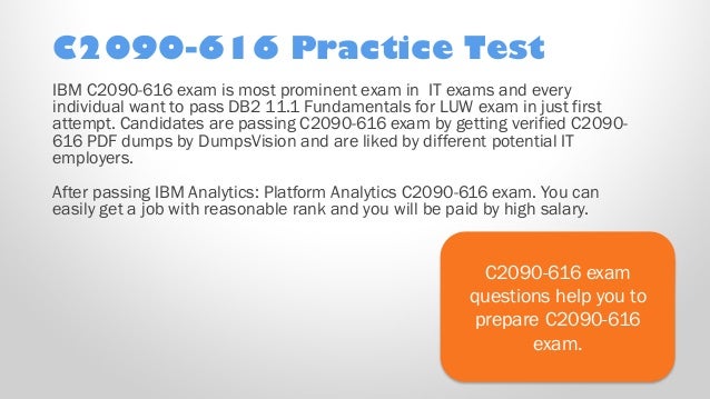IBM DB2 11.1 Fundamentals for LUW C2090-616 Exam Q/&A PDF+SIM