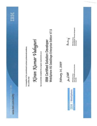 IBM Certified Solution Developer Websphere Datastage v7.5