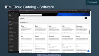 IBM Cloud
IBM Cloud Catalog - Software
https://cloud.ibm.com/catalog
 