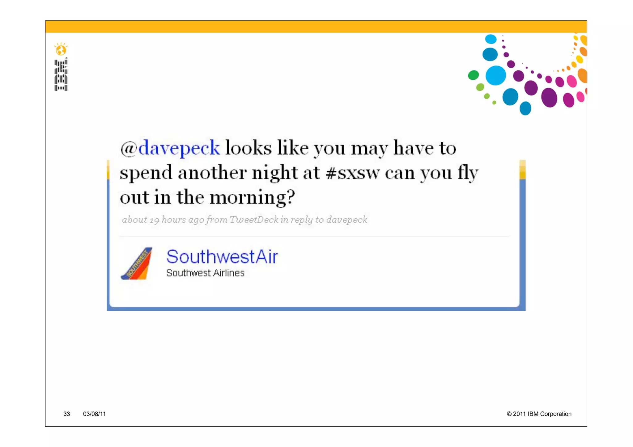 33   03/08/11   © 2011 IBM Corporation
 