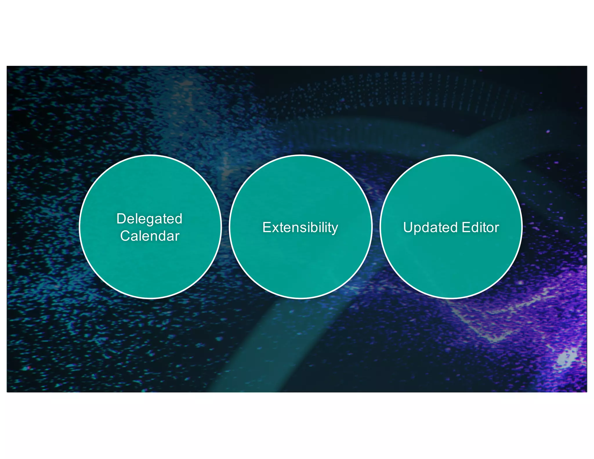 Delegated
Calendar
Extensibility Updated Editor
 