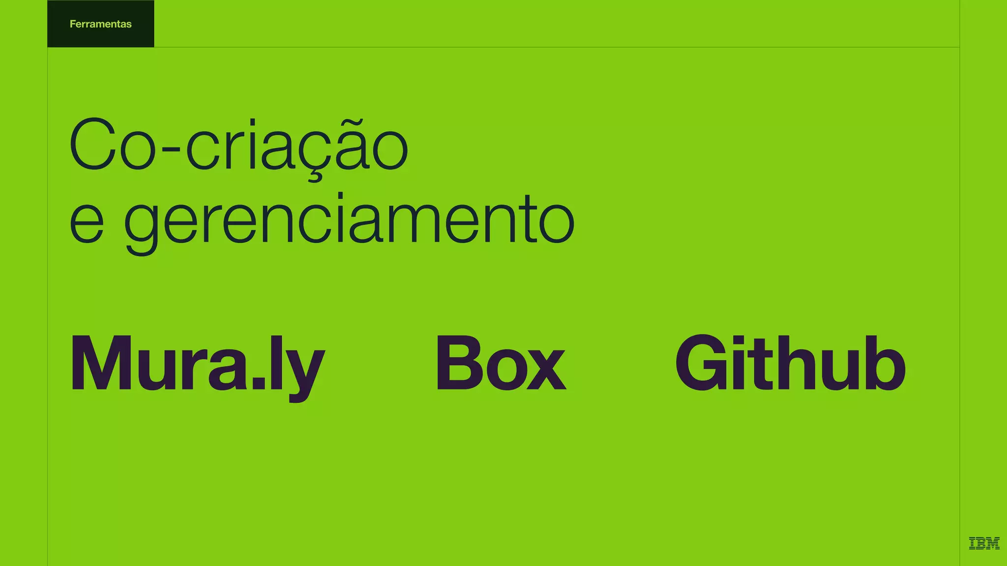 Ferramentas
Mura.ly Box Github
Co-criação
e gerenciamento
 