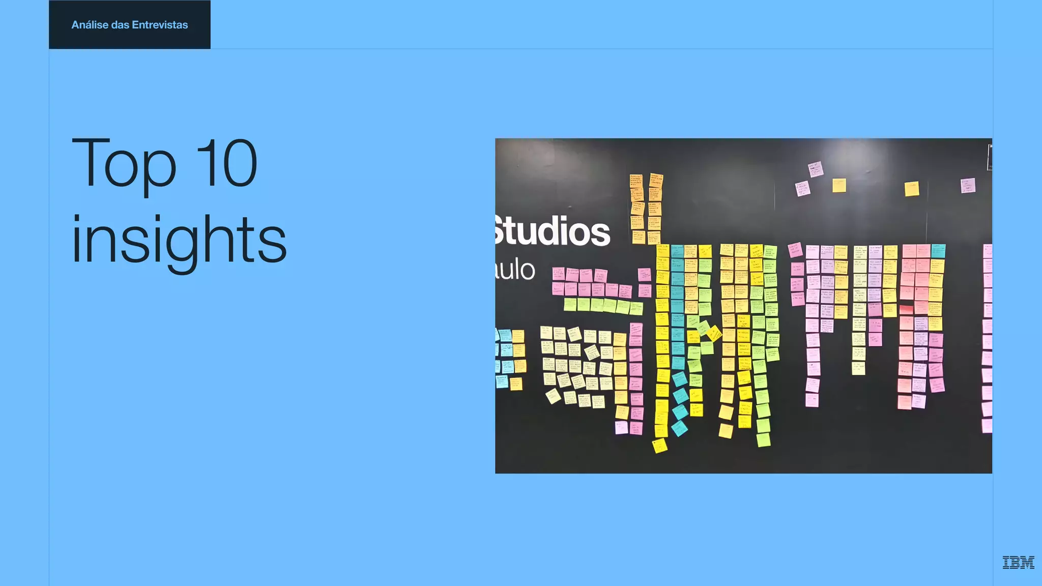 Top 10
insights
Análise das Entrevistas
 