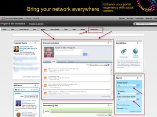 Enhance your portal
                                experience with social
Bring your network everywhere   content
 