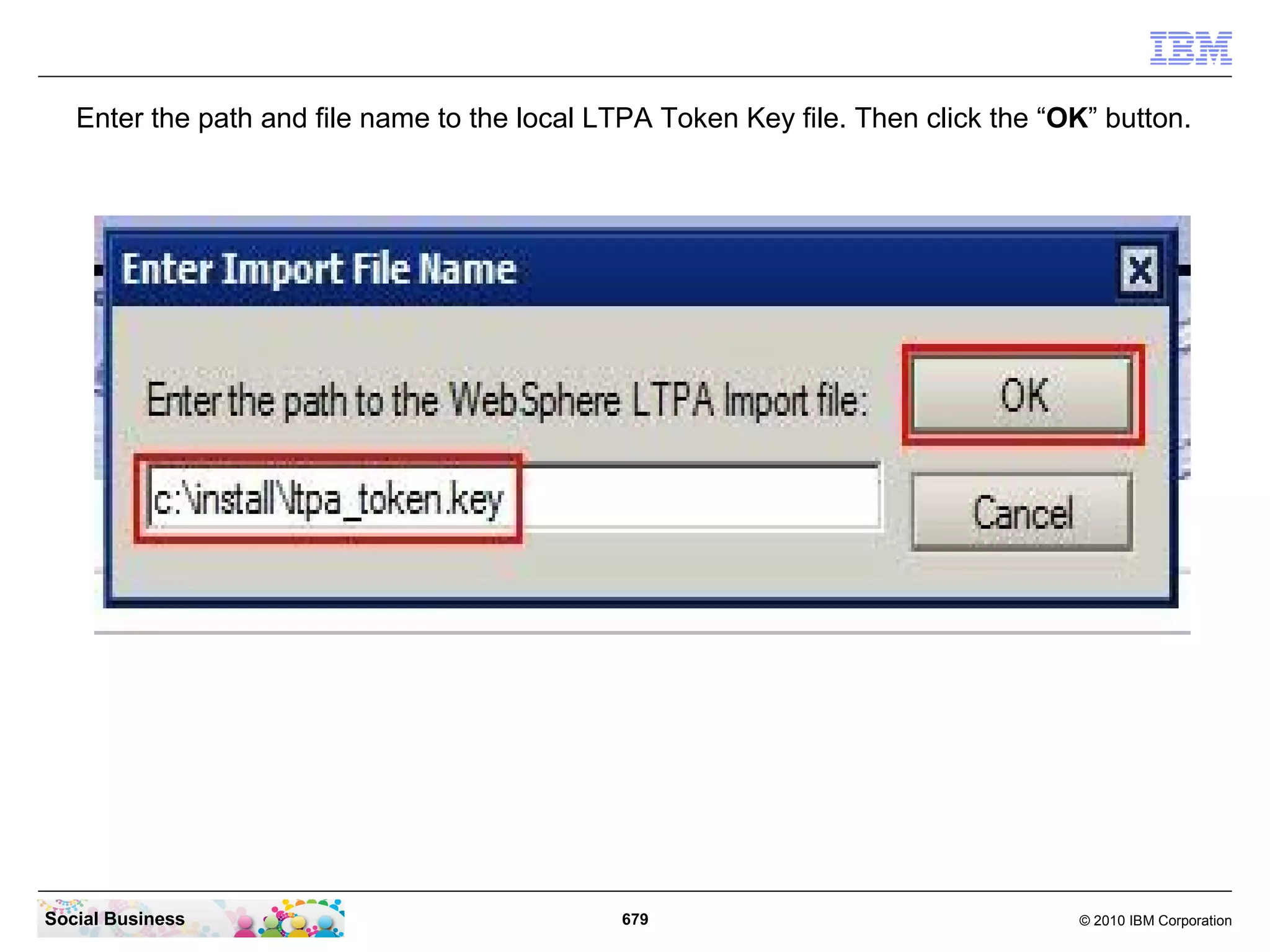 In the “DNS Domain” field enter your DNS domain. Don't forget the prefix dot. Then click the
 small icon near the “Domino Server Names”.




Social Business                              679                                  © 2010 IBM Corporation
 