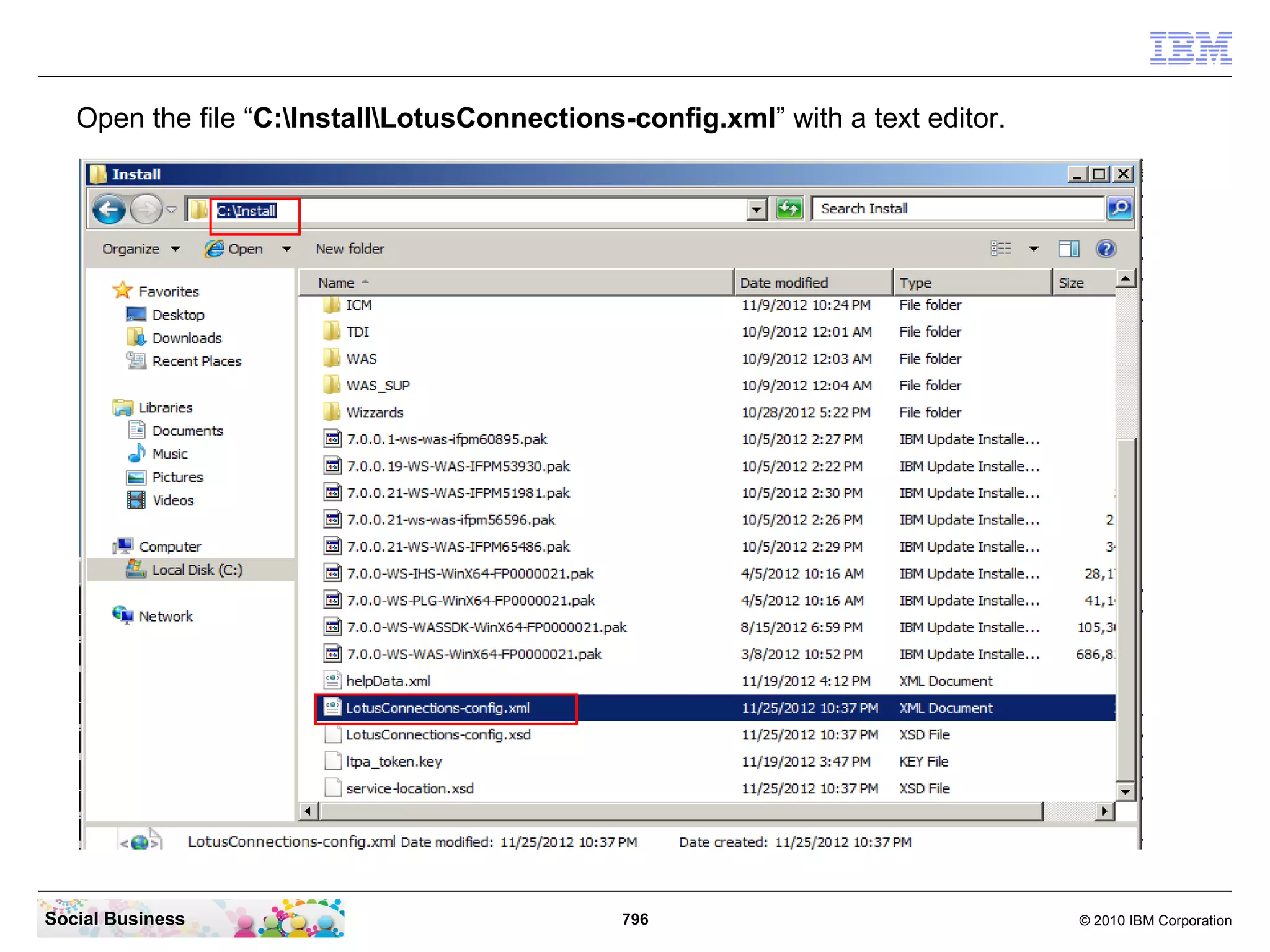 Adding Sametime awareness through the
 Sametime Proxy Server
 Before you begin
 Note: This is an optional configuration.

 You must have the following software enabled to be able to add presence awareness to
 IBM Connections:

    ●   Domino® Server 8.5 or later
        Refer to Installing and setting up Domino servers.
    ●   IBM Sametime 8.5.2 Interim Feature Release 1 or later, with the Sametime System
        Console, Sametime Community Server, and Sametime Proxy Server components.
        Refer to the appropriate installation documentation for your Sametime product:
        ● Sametime Standard 8.5.2 Interim Feature Release 1
        ● Sametime Advanced 8.5.2 Interim Feature Release 1
        Attention: See the IBM Connections system requirements for details on interim fixes
        required for enabling Sametime awareness.

 Complete the following procedures before attempting to enable awareness.
   ● Enable single sign-on between the Domino environment and the IBM Connections
     server. See the following wiki article for details: http://www-
     10.lotus.com/ldd/lcwiki.nsf/dx/setting-up-single-sign-on-in-domino-environments

Social Business                                796                                  © 2010 IBM Corporation
 
