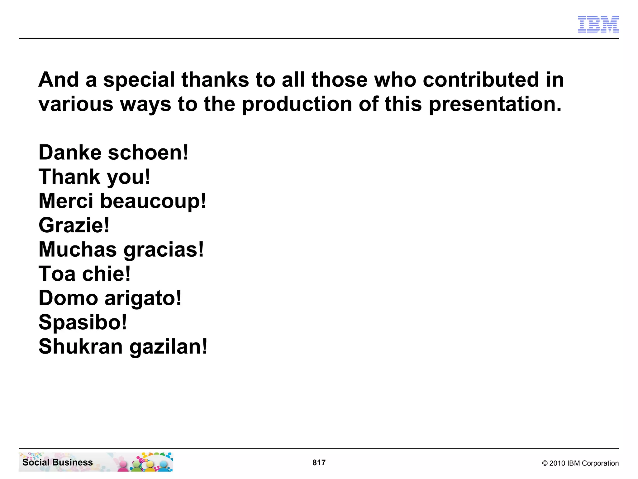 Click Connections Server and enter the server's address.
   The address for a Connections Profile server typically looks like this:
   “https://connections.renovations.com/profiles”




Social Business                                 817                          © 2010 IBM Corporation
 