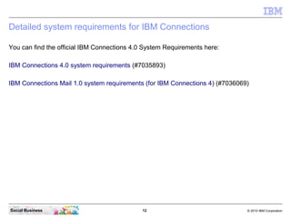 Detailed system requirements for IBM Connections

You can find the official IBM Connections 4.0 System Requirements here:
...