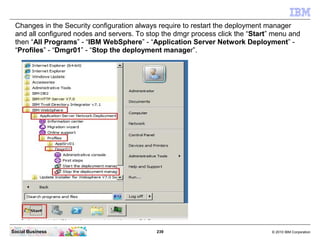 Changes in the Security configuration always require to restart the deployment manager
 and all configured nodes and serve...
