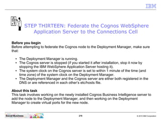 STEP THIRTEEN: Federate the Cognos WebSphere
                     Application Server to the Connections Cell

     Before ...