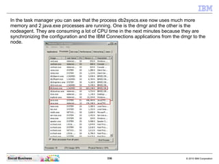In the task manager you can see that the process db2syscs.exe now uses much more
 memory and 2 java.exe processes are runn...