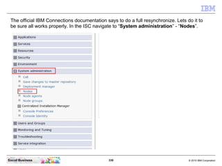 The official IBM Connections documentation says to do a full resynchronize. Lets do it to
 be sure all works properly. In ...