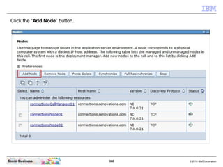 Click the “Add Node” button.




Social Business                 368   © 2010 IBM Corporation
 