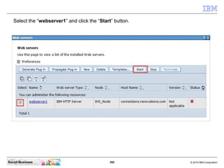 Select the “webserver1” and click the “Start” button.




Social Business                                392         © 201...