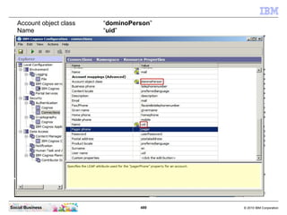 Account object class   “dominoPerson”
   Name                   “uid”




Social Business                     489    © 201...