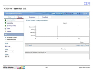 Click the “Security” tab.




Social Business              523   © 2010 IBM Corporation
 
