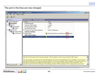 The port in the lines are now changed.




Social Business                           555   © 2010 IBM Corporation
 
