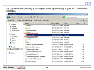 The updateInstaller directory is now copied to the right directory in your IBM Connections
   installation.




Social Bus...