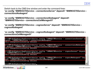 Then enter the command “wasservice -add cognosNodeagent -serverName
   nodeagent -profilePath C:IBMWebSphereAppServerprofi...
