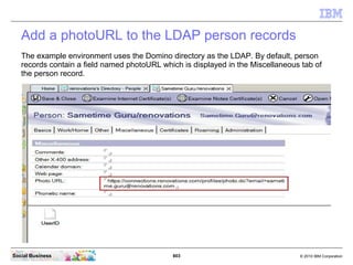 Save and close the LotusConnections-config.xml file. Then check in the file with the
 command: “LCConfigService.checkInCon...