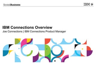 IBM Connections Overview
Joe Connections | IBM Connections Product Manager
 