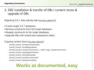 réÖê~ÇáåÖ=`çååÉÅíáçåë


OK=a_O=áåëí~ää~íáçå=C=íê~åëÑÉê=çÑ=a_ë=L=ÅçåíÉåí=ëíçêÉë=C=
   ìéÖê~ÇÉ=çÑ=a_ë

jáÖê~íáåÖ=PKMKN=Ç~í~=ëáÇÉJÄóJëáÇÉ=EÜííéWLLÖççKÖäLjóOvlFW

• `êÉ~íÉ=í~êÖÉí=PKMKN=Ç~í~Ä~ëÉë
• RÉãçîÉ=Åçåëíê~áåíë=Ñêçã=íÜÉ=í~êÖÉí=Ç~í~Ä~ëÉë




                                                                              «=_ÉäëçÑí=^d==ö==RìëëÉåïÉÖ=OS==ö==`eJUMMU=wüêáÅÜ==ö==pïáíòÉêä~åÇ===ö==ïïïKÄÉäëçÑíKÅÜ
• RÉ~ééäó=Åçåëíê~áåíë=íç=íÜÉ=í~êÖÉí=Ç~í~Ä~ëÉë
• réÖê~ÇÉ=a_ë=ïáíÜ=ïáò~êÇ=EëÉÉ=ëìÄëÉèìÉåí=ëäáÇÉëF


`çéóáåÖ=ÅçåíÉåí=ëíçêÉ=EÜííéWLLÖççKÖäLärÅ^ÉFW
     ëÜ~êÉÇ|ÅçåíÉåí|ëíçêÉL~ÅíáîáíáÉëLÅçåíÉåí
     ëÜ~êÉÇ|ÅçåíÉåí|ëíçêÉLÄäçÖëLìéäç~Ç
     EëÜ~êÉÇ|ÅçåíÉåí|ëíçêÉLÅìëíçãáò~íáçåF=J[=ÇáÇåÛí=ÅçéóI=ÅêÉ~íÉÇ=åÉï=íÜÉãÉ
     ëÜ~êÉÇ|ÅçåíÉåí|ëíçêÉLÇçÖÉ~êLÑ~îçêáíÉ
     ëÜ~êÉÇ|ÅçåíÉåí|ëíçêÉLÑáäÉëLìéäç~Ç
     ëÜ~êÉÇ|ÅçåíÉåí|ëíçêÉLÑçêìãëLÅçåíÉåí
     ëÜ~êÉÇ|ÅçåíÉåí|ëíçêÉLïáâáëLìéäç~Ç


             tçêâë=~ë=ÇçÅìãÉåíÉÇI=É~ëó
 