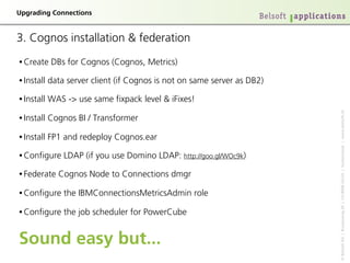 réÖê~ÇáåÖ=`çååÉÅíáçåë


PK=`çÖåçë=áåëí~ää~íáçå=C=ÑÉÇÉê~íáçå
• `êÉ~íÉ=a_ë=Ñçê=`çÖåçë=E`çÖåçëI=jÉíêáÅëF

• fåëí~ää=Ç~í~=ëÉêîÉê=ÅäáÉåí=EáÑ=`çÖåçë=áë=åçí=çå=ë~ãÉ=ëÉêîÉê=~ë=a_OF

• fåëí~ää=t^p=J[=ìëÉ=ë~ãÉ=Ñáñé~Åâ=äÉîÉä=C=ácáñÉë>




                                                                        «=_ÉäëçÑí=^d==ö==RìëëÉåïÉÖ=OS==ö==`eJUMMU=wüêáÅÜ==ö==pïáíòÉêä~åÇ===ö==ïïïKÄÉäëçÑíKÅÜ
• fåëí~ää=`çÖåçë=_f=L=qê~åëÑçêãÉê

• fåëí~ää=cmN=~åÇ=êÉÇÉéäçó=`çÖåçëKÉ~ê

• `çåÑáÖìêÉ=ia^m=EáÑ=óçì=ìëÉ=açãáåç=ia^mW=ÜííéWLLÖççKÖäLtlÅVâF

• cÉÇÉê~íÉ=`çÖåçë=kçÇÉ=íç=`çååÉÅíáçåë=ÇãÖê

• `çåÑáÖìêÉ=íÜÉ=f_j`çååÉÅíáçåëjÉíêáÅë^Çãáå=êçäÉ

• `çåÑáÖìêÉ=íÜÉ=àçÄ=ëÅÜÉÇìäÉê=Ñçê=mçïÉê`ìÄÉ



pçìåÇ=É~ëó=ÄìíKKK
 