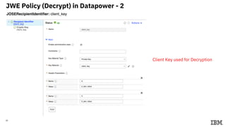 24
JWE Policy (Decrypt) in Datapower - 2
Client Key used for Decryption
 