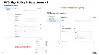 30
JWS Sign Policy in Datapower - 2
Server Key used for Signing
Signing Algorithms
 
