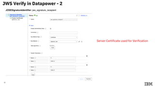 33
JWS Verify in Datapower - 2
Server Certificate used for Verification
 
