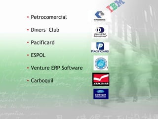 IBM Software Group | DB2 Information Management Software



    • Petrocomercial

    • Diners Club

    • Pacificard

    • ESPOL

    • Venture ERP Software

    • Carboquil




|   DB2 9 – Workshop de Introducción a XML y nuevas funciones   © 2006 IBM Corporation
 