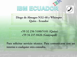 IBM Software Group | DB2 Information Management Software


PROVEEDOR




    |   DB2 9 – Workshop de Introducción a XML y nuevas funciones   © 2006 IBM Corporation
 