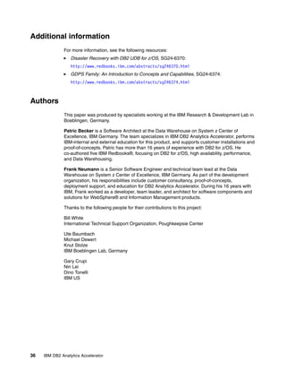 Ibm db2 analytics accelerator high availability and disaster recovery | PDF